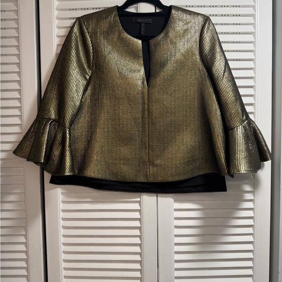 BCBGMaxAzria Tops - BCBGMaxAzria Gold Metallic Blouse